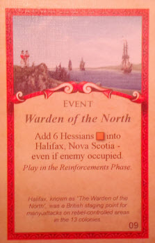 A British Event card, complete with historical footnote.